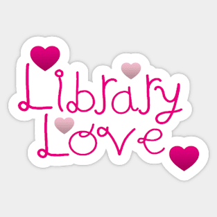 Library Love Pink Sticker